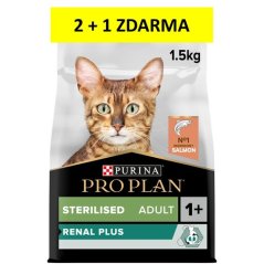 Pro Plan Cat Adult Sterilised Renal Plus losos 1,5 kg  2 + 1 Zdarma