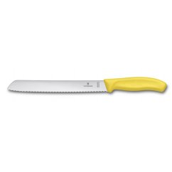 Nůž na chleba 21cm plast,žlutý,blist
