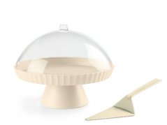 Podnos na dort s poklopem a lopatkou Agora Brown Sugar