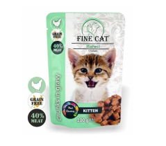 Fine Cat kapsička Grain-Free Kitten kuřecí v omáčce 100g