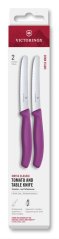 Swiss Classic, tomato & table knife, 2pcs, 11cm, wavy, purple, box