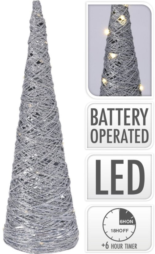 osvětlení PYRAMIDA 40cm STŘ, 20LED s časovačem