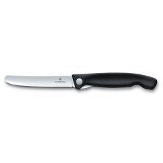 Skládací svačinový nůž Swiss Classic, černý, rovné ostří