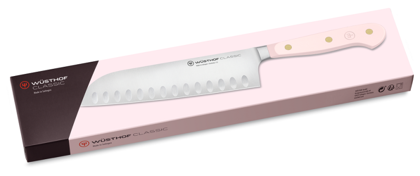CLASSIC COLOUR Nůž Santoku s dutými výbrusy, Pink Himalayan Salt, 17 cm