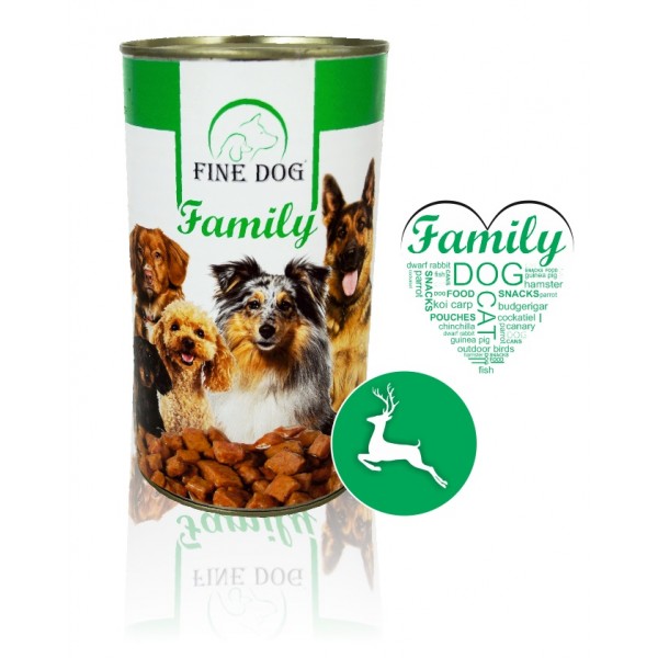 FINE DOG Family konzerva pro psy se ZVĚŘINOU 1240g