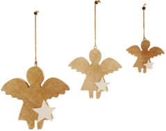Set dřevěných andělů na pověšení