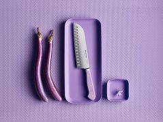 CLASSIC COLOUR Nůž Santoku s dutými výbrusy, Purple Yam, 17 cm