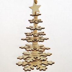 Dřevěný vánoční stromeček krémový