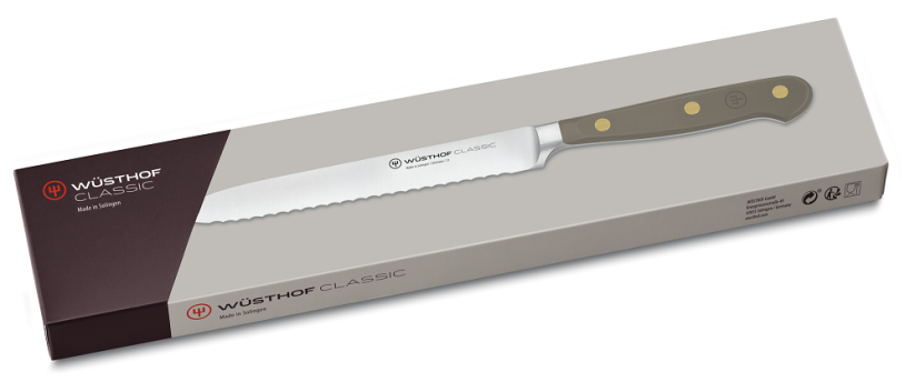 CLASSIC COLOUR Nůž na uzeniny s vlnkovaným ostřím, Velvet Oyster, 14 cm