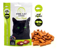 Fine Cat Exclusive Plněné polštářky pro kočky HAIR & SKIN TUŇÁK 60g