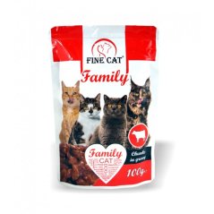 FINE CAT Family kapsičky pro kočky s HOVĚZÍM v omáčce 100g