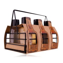 SET koupelový MEN´S COLLECTION 6 ks pivních lahví v drátěném koši