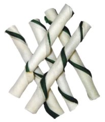 Magnum Rawhide roll stick GREEN/WHITE 5" 12,5cm 40ks