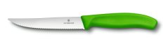 Steak nůž, vlnkované ostří, 12 cm, zelený