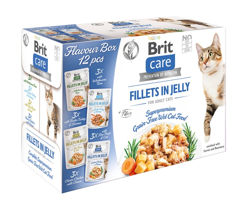 Brit Care Cat Flavour box Fillet in Jelly 4x3 pcs. 12x85g