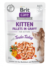 Brit Care Cat Kitten, Fillets in Gravy with Tender Turkey 85g