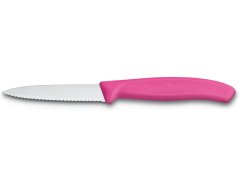 Nůž kuchyňský růžový 8cm vlnka