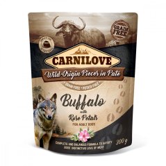 Carnilove Dog Pouch Paté Buffalo with Rose Petals 300g 10 + 2 ZDARMA