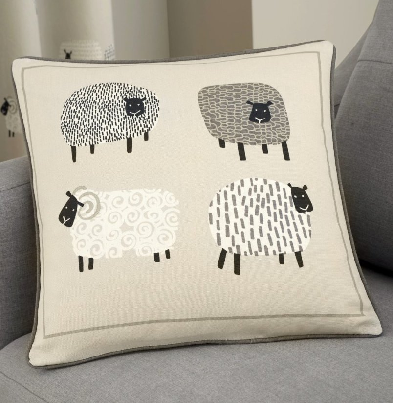 Polštář Dotty Sheep Natural 43x43 - Barva: bílá