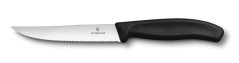 Steak nůž, vlnkované ostří, 12 cm, černý