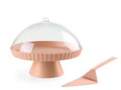 Podnos na dort s poklopem a lopatkou Agora Pink Sand