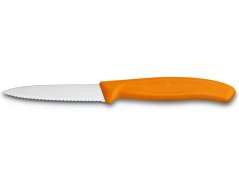 Nůž kuchyňský oranžový 8cm vlnka