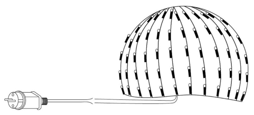 osvětlení vánoční KOULE pr.1,2m 144LED teplá BÍ, SÍŤ