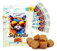 Fine Cat Exclusive Soft Roll svačinka pro kočky KUŘECÍ S LOSOSEM 5x10g
