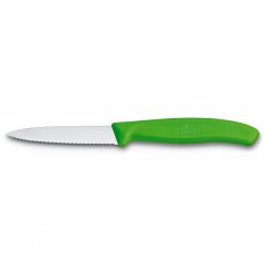 Nůž kuchyňský zelený 8cm vlnka