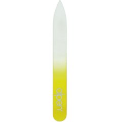 Skleněný pilník, oboustranný, 9 cm, žlutý