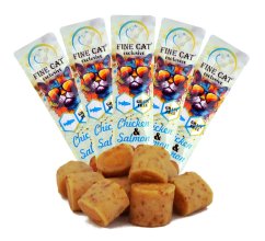 Fine Cat Exclusive Soft Roll svačinka pro kočky KUŘECÍ S LOSOSEM 5x10g