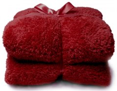 Heboučká deka Teddy červená