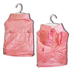 Kabátek Croco Artificial Leather Pink XL