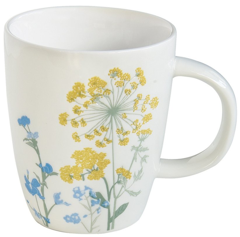 Porcelánový hrnek Mille Fleurs Yellow - Barva: bílá, modrá