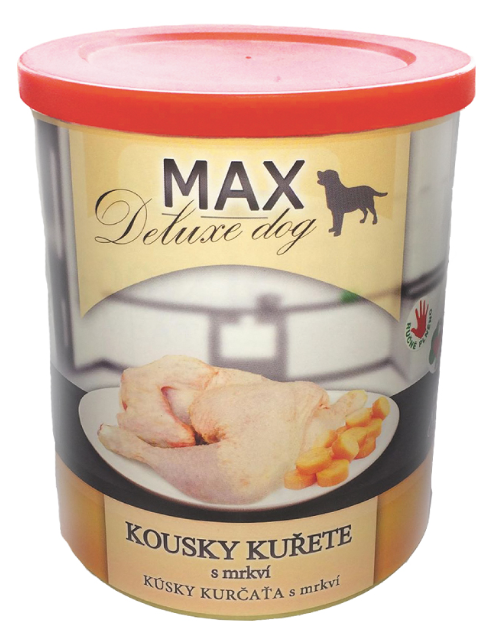 MAX deluxe kousky kuřete s mrkví 800g