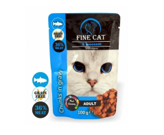 Fine Cat kapsička Grain-Free Adult losos v omáčce 100g