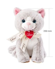 Kočka JACQUELINE světle šedá (25 cm) NOVINKA LUMPIN