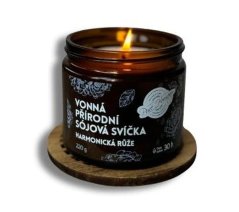 VONNÁ SVÍČKA sojová přírodní 220g Harmonická růže ve skle NOVINKA PURE HARMONI