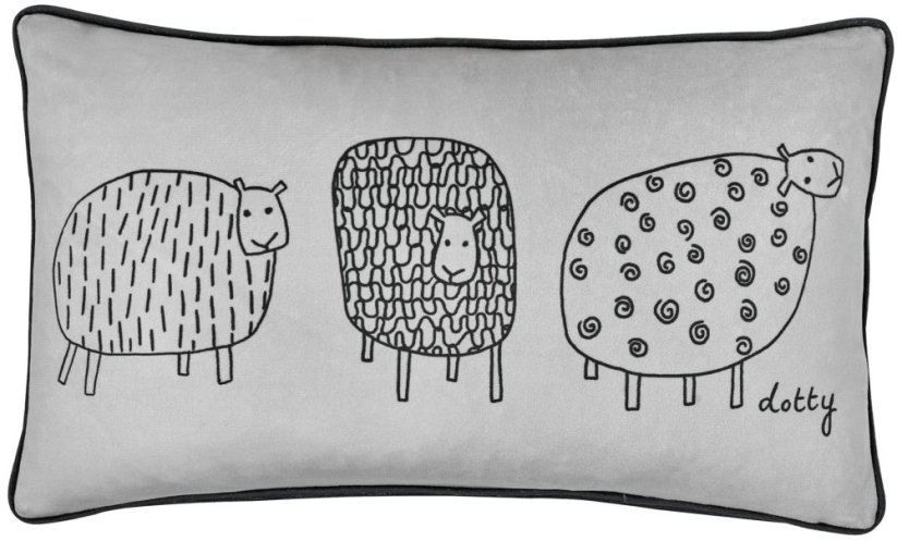 Polštář Dotty Sheep Natural 28x47 - Barva: bílá