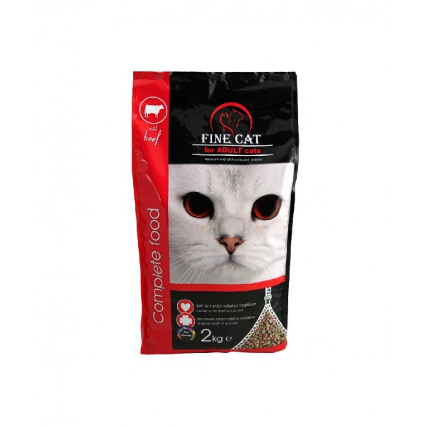 FINE CAT granule pro kočky s hovězím 2kg