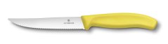 Steak nůž, vlnkované ostří, 12 cm, žlutý