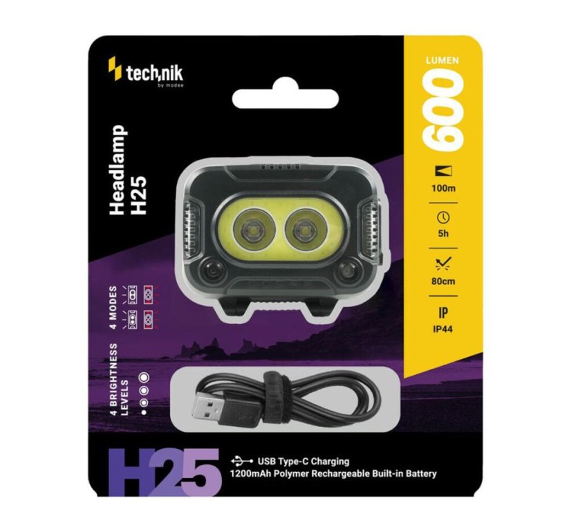 čelovka nabíjecí Technik Headlamp H25 600lm