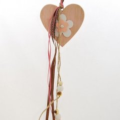 Dřevěné dekorační srdce s mašlemi