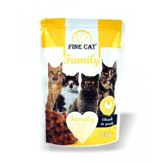 FINE CAT Family kapsičky pro kočky s DRŮBEŽÍM v omáčce 100g