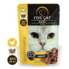 Fine Cat kapsička Grain-Free Adult kuřecí v omáčce 100g