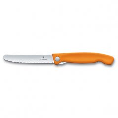 Skládací svačinový nůž Swiss Classic, oranžový, vlnkované ostří