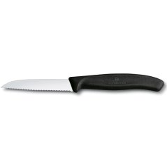 Nůž na zeleninu 8 cm vlnkované ostří černý