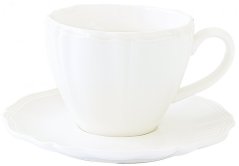 Porcelánový šálek a podšálek Perle White na kávu